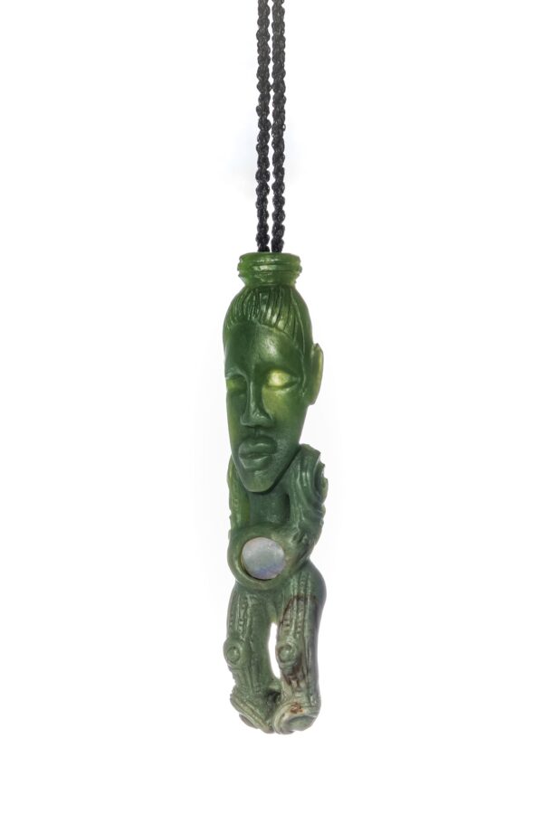 ponamu necklace, jade pendant, nz designer, nephrite jade, tiki, opal, maori stone, maori art